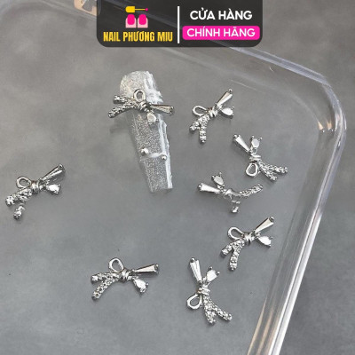 Set 30 Charm Nơ Dài Kim Loại Siêu Xinh Đính Đá Điệu Đà Gắn Móng Làm Nail Hot 2025 Nữ Women