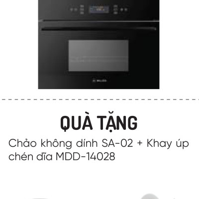 Lò nướng MOV-65DA (kính trắng) - Tặng Chảo không dính SA-02 + Khay úp chén dĩa MDD-14028 - Hàng chính hãng