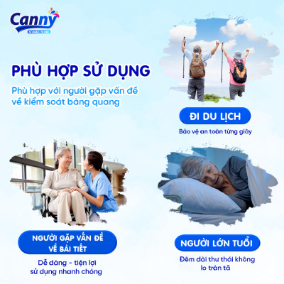 Tã/Bỉm Quần Người Lớn Canny Siêu Mềm, Siêu Thấm, Kháng Khuẩn Size L7 (7 Miếng)