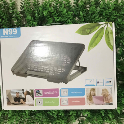 Đế Tản Nhiệt Laptop 2 Fan Có Led - Quạt Tản Nhiệt Laptop Thay Đổi Độ Dốc (Màu Đen)