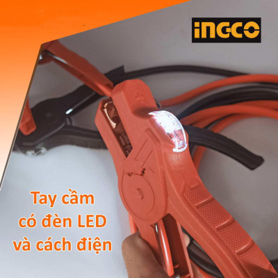 DÂY CÁP SẠC BÌNH CÓ ĐÈN LED 600A INGCO HBTCP6008L - HÀNG CHÍNH HÃNG