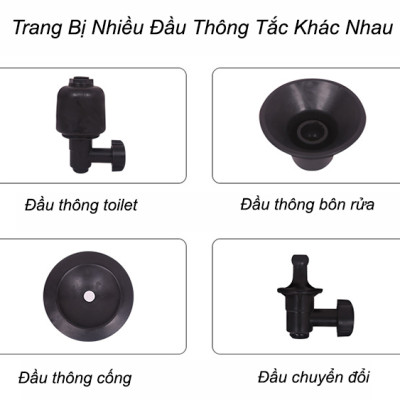 Dụng cụ thông tắc bồn cầu, cống bằng khi nén áp lực siêu mạnh