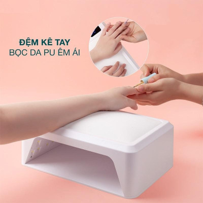 Máy Hơ T8 SNRQI Bản Mới 2025 LED TRẮNG 72W Làm Nail Nhanh Khô Sơn Gel, Bảo Hành 6 Tháng, Khoang Rộng Hơ 2 Tay Cùng Lúc, 4 Chế Độ Hơ Đệm Kê Tay 60 Bóng