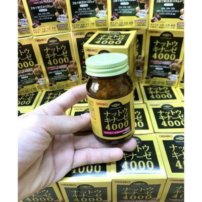 Viên Uống Natto Kinase 4000FU Orihiro 60 Viên Nhật Bản Hỗ Trợ Phòng Chống Đột Quỵ Tai Biến
