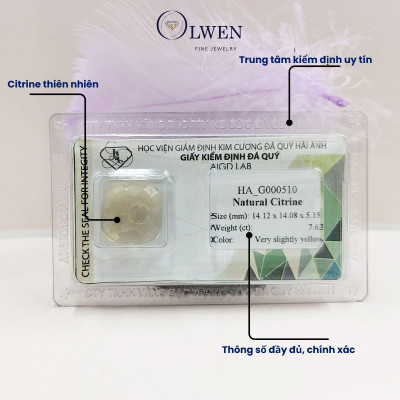 Viên đá thạch anh vàng ( citrine ) thiên nhiên  HA_G000510