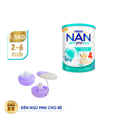 Sữa bột Nestlé NAN OPTIPRO PLUS 4 1500g/lon với 5HMO Giúp tiêu hóa tốt