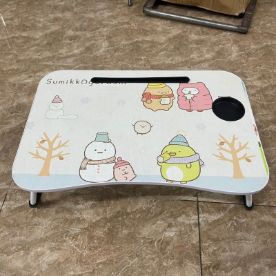 Bàn Học Gấp Gọn Có Khe Để Điện Thoại, Máy Tính Bảng, Khay Để Ly - Hàng Loại 1 (Giao ngẫu nhiên)