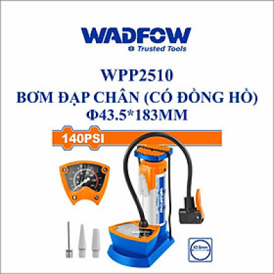 BƠM ĐẠP CHÂN (CÓ ĐỒNG HỒ) Φ43.5*183MM WPP2510 WADFOW - HÀNG CHÍNH HÃNG
