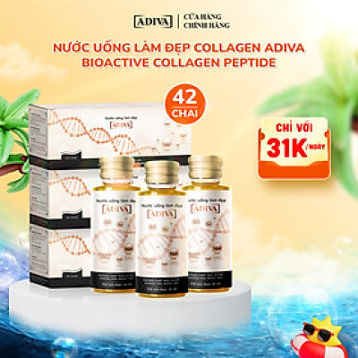 Combo 3 hộp Collagen Adiva Tem Trắng (14 lọ/hộp)- Giúp Làn Da Săn Chắc, Ảm Mịn Và Căng Bóng
