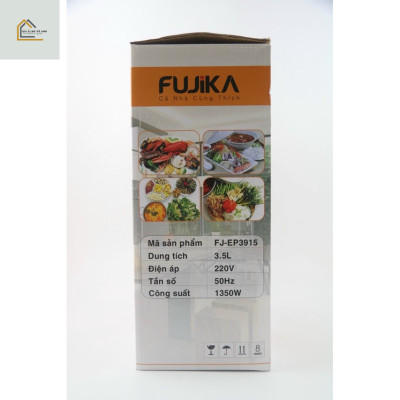 Nồi lẩu, chảo lẩu 3.5Lit men chống dính có thể chiên xào nấu FUJIKA có khung tay cầm chắc chắn, công suất 1350W-Hàng chính hãng, màu ngẫu nhiên