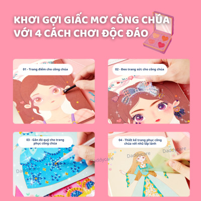 Đồ chơi cho bé gái trang điểm thiết kế thời trang công chúa Mideer 3 trong 1 Princess Fantasy Makeup