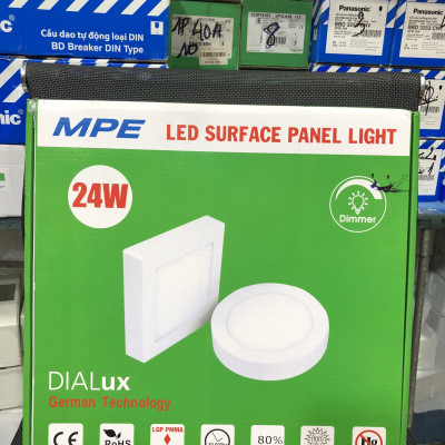 Đèn led panel ốp trần nổi vuông công suất 24W MPE (2 loại ánh sáng trắng-vàng)