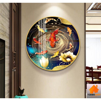 Xả kho tranh tráng gương tròn đường kính 60cm có chốt treo, treo phòng khách, phòng ăn, phòng ngủ, trang trí siêu đẹp,