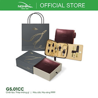 Bộ Quà Tặng Chăm Sóc Móng Mạ Vàng 24K Cao Cấp Kềm Nghĩa GS.01CC