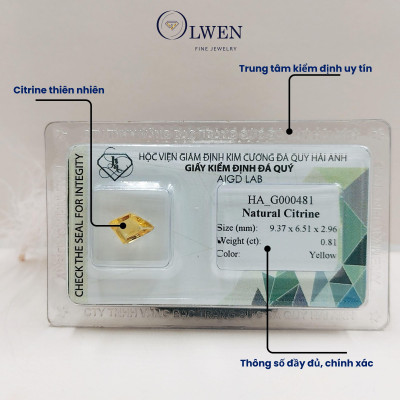 Viên đá thạch anh vàng ( citrine ) thiên nhiên  HA_G000481