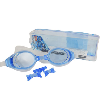 Bộ Kính Bơi VIEW V610 CLB (Xanh Trắng) Chống Sương Mù Chống tia UV Và Nón Bơi View V31 (Xanh nhạt) - Hàng chính hãng 100% sản xuất tại Nhật Bản