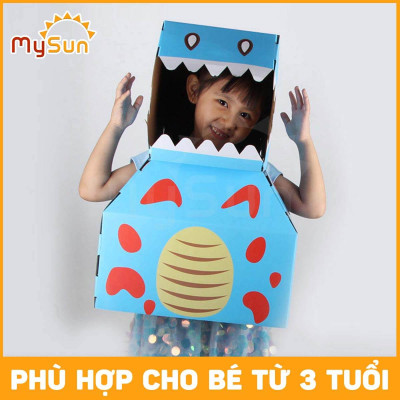 Đồ chơi lắp ráp, ghép khủng long cho bé hóa trang bằng bìa carton MySun