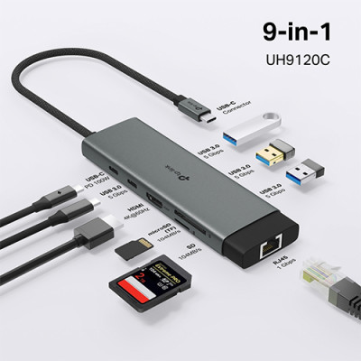 Cổng chuyển đổi TP-Link 9-in-1 USB-C UH9120C - Hàng chính hãng
