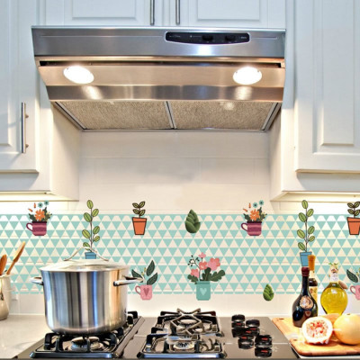 Decal giấy dán bếp tráng nhôm cách nhiệt ô vuông khổ 3m keo sẵn - Tặng 1 khăn mặt 30x40cm