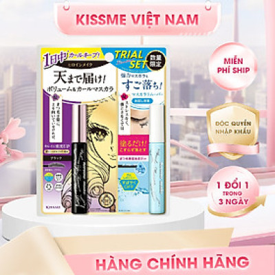 Set 2 Cây Mascara Chuốt Dài Mi Và Tẩy Trang Nhanh Làn Mi Kissme Heroine Make
