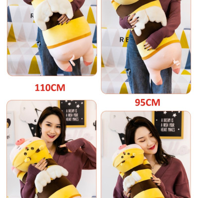 Thú nhồi bông heo ong vàng - Size từ 60cm đến 100cm - Quà tặng heo ong vàng nhồi bông dễ thương - Gối ôm mềm mịn cho bé