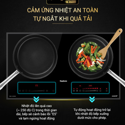 Miễn phí giao lắp toàn quốc - Bếp Âm Đôi Từ Hồng Ngoại Premium Nagakawa NAG1252M - Bảo hành 5 năm - Made in Malaysia - Hàng Chính Hãng