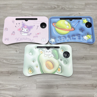 Bàn Học Gấp Gọn Có Khe Để Điện Thoại, Máy Tính Bảng, Khay Để Ly - Hàng Loại 1 (Giao ngẫu nhiên)