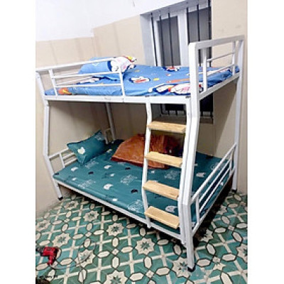 Giường sắt hai tầng giá cực sốc nhiều kích thước màu trắng MM09