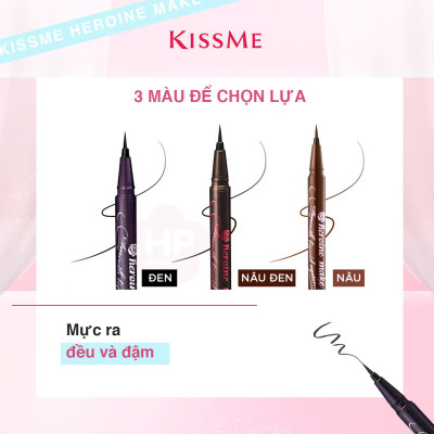 Bút Kẻ Mắt Nước Siêu Chống Trôi Nét Siêu Sắc Mãnh Kissme Heroine Make Smooth Liquid Eyeliner Super Keep (Màu Đen)