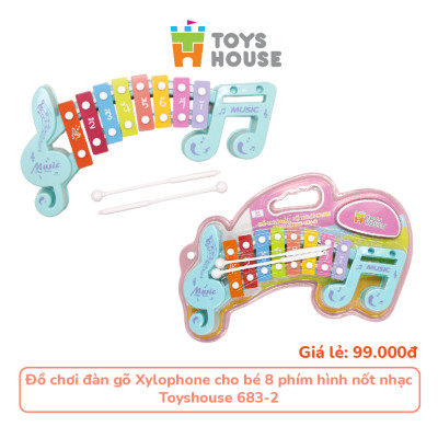 Đồ chơi đàn gõ Xylophone cho bé tám phím hình nốt nhạc - Đồ chơi âm nhạc cho bé Toyshouse 683-2