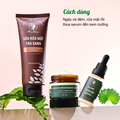 Bộ đánh bay mụn cứng đầu chuyên sâu Wonmom ( 1 sữa rửa mặt + 1 serum mụn + 1 kem cấp ẩm )