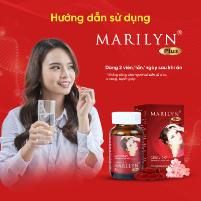 Liệu trình tăng nội tiết tố nữ Marilyn Plus Dân Khang giảm khô hạn tăng sinh lý nữ hộp 30 viên