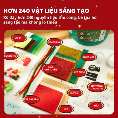 Kẽm nhung làm hoa cây thông trang trí giáng sinh cho bé DIY Noel Mideer Christmas Crafting