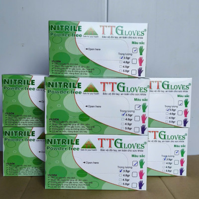 Găng Tay Y Tế Size M Màu Xanh Lá (100 Chiếc)_Không Bột Nitrile TTGLOVES