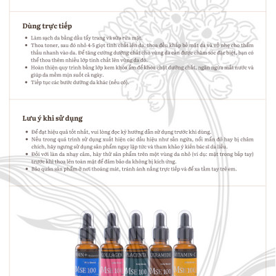 Bộ quà tặng MSE100 tinh chất phục hồi trẻ hóa da NMN+HY 30ml+ MSE100 tinh chất nuôi dưỡng da nhạy cảm Ceramide 30ml - Mōly Beauty