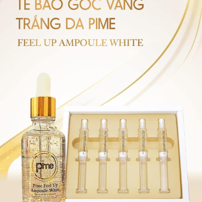 TẾ BÀO GỐC TRẮNG DA CĂNG BÓNG PIME FEEL UP AMPOULE WHITE DẠNG LỌ 50ML