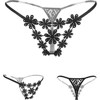 Quần lót nữ thêu hoa gợi cảm - Màu đen