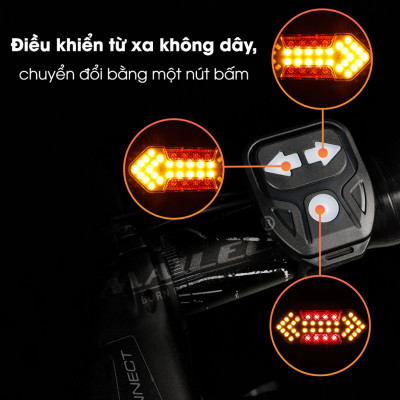 Đèn Xi Nhan Xe Đạp WR-2118 Điều Khiển Từ Xa, Sạc USB, dung lượng 600mAh, Chống Nước tiêu chuẩn IPX2, Đèn Hậu Độ Sáng Cao, Đèn Cảnh Báo An Toàn xe đạp, Năm Chế Độ sáng - Mai Lee