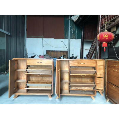 Tủ giày gỗ hương xám thông minh loại 1m