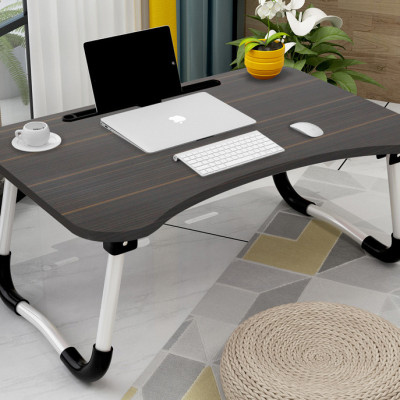 Bàn học nhựa chân thép gấp gọn thông minh có khe cắm ipad, điện thoại tặng dụng cụ lấy ráy tai có đèn