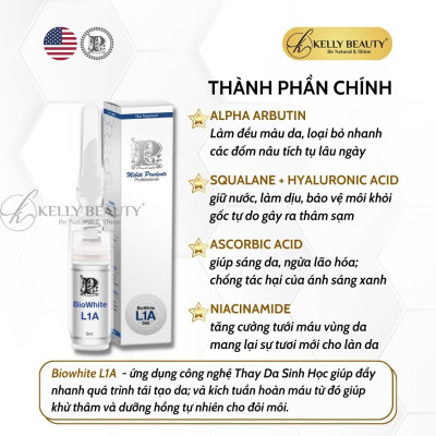 Son Khử Thâm Dưỡng Hồng Môi Mibiti Prudente Biowhite L1A | Kelly Beauty