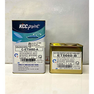 Sơn sàn bê tông epoxy KCC ET5660 Base C màu đỏ 2290 _ 4L/Bộ