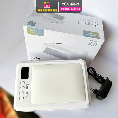 Máy Hơ T8 SNRQI Bản Mới 2025 LED TRẮNG 72W Làm Nail Nhanh Khô Sơn Gel, Bảo Hành 6 Tháng, Khoang Rộng Hơ 2 Tay Cùng Lúc, 4 Chế Độ Hơ Đệm Kê Tay 60 Bóng
