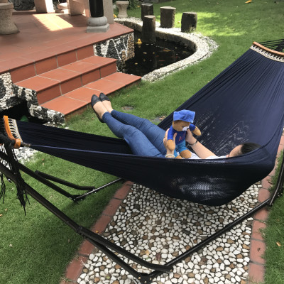 Bộ võng xếp BAN MAI: khung sơn tĩnh điện VIP và lưới mềm dày 99 ( Giao màu ngẫu nhiên )