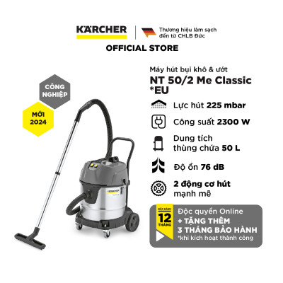 Máy hút bụi khô và ướt công nghiệp Karcher NT 50/2 Classic - Hàng chính hãng
