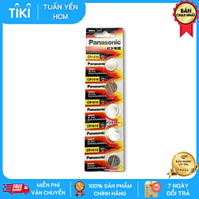 Vỉ 5 Viên Pin CR1616 Lithium 3V Panasonic - Hàng Chính Hãng