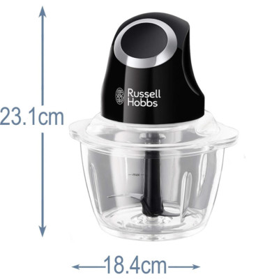 Máy Xay Mini Russell Hobbs 24662-56 Công Suất 200W Màu Đen, nhỏ gọn, dung tích 1l - Hàng chính hãng nhập khẩu từ Đức và EU