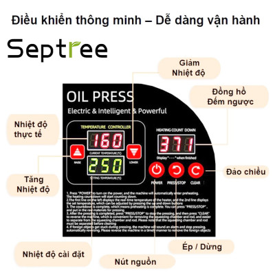 Máy ép dầu ăn thực vật, dùng trong gia đình. Thương hiệu Mỹ cao cấp Septree - X6. Hàng chính hãng