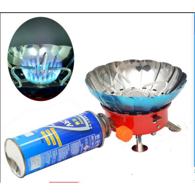Bếp gas du lịch dã ngoại mini gấp gọn, có lồng chắn gió, đồng hành cho mọi chuyến đi