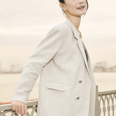 Áo Khoác Blazer Oversized Lanh TOP200 thời trang thiết kế Hity